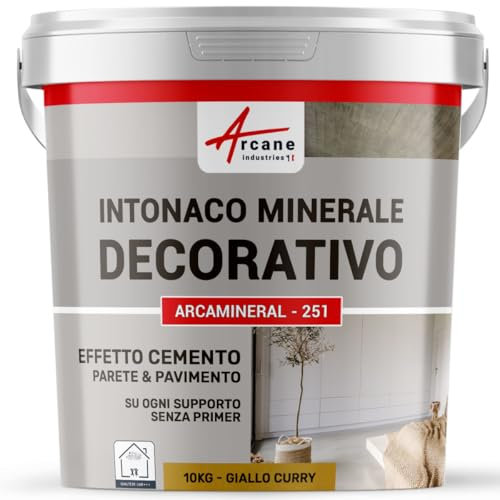 INTONACO MINERALE DECORATIVO COLORATO EFFETTO CALCESTRUZZO - intonaco per decorazione murale e pavimento - Curry - ARCANE INDUSTRIES