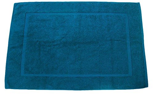 Lanudo® Luxus Badematte 900g/m² Pure Line 60x90 mit Bordüre. 100% feinste Frottier Baumwolle in höchster Qualität, Bad-Teppich, Bad-Vorleger, Frottee Türkis