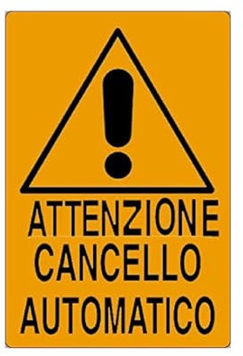 Trade Shop Traesio Cartello Attenzione Cancello Automatico, Segnaletica Sicurezza