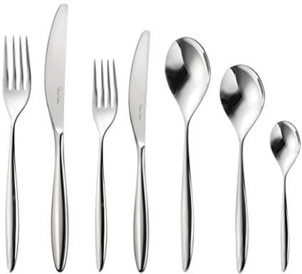 Robert Welch Hidcote Bright, 42 Piece Cutlery Set for 6 People. Made from Stainless Steel. Dishwasher Safe.