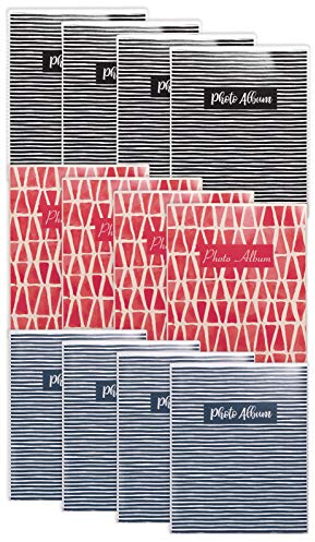 Better Office Products 36 Photo Mini Photo Album, 4 x 6 Inch, Pack of 12, Flexible Cover with Removable Decorative Inserts, Clear View Front Cover, 12 Pack
