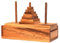 Pagoda 7 Quadrat small, Knobelholz Konzentrationsspiel mit 7 eckigen Scheiben aus Holz, setze den Turm um Aber benutze nur 1 Scheibe, Turm von Hanoi Holzpuzzle, Knobelspiel, IQ Puzzle