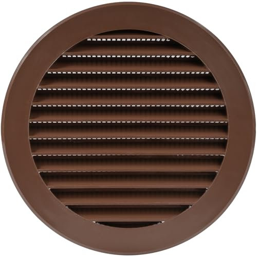 Cubierta de ventilación marrón de 5 pulgadas/125 mm, ventilación redonda de Soffit, rejilla de ventilación de aire, cubierta de rejilla, malla de mosquitera integrada, ventilación HVAC (5 pulgadas,