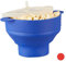 1 x Popcorn Maker Silikon für Mikrowelle, zusammenfaltbarer Popcorn Popper, Zubereitung ohne Öl, BPA-frei, blau