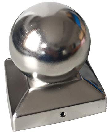 Sunload Lot de 2 capuchons de poteau carrés en acier inoxydable avec boule 91 x 91 mm