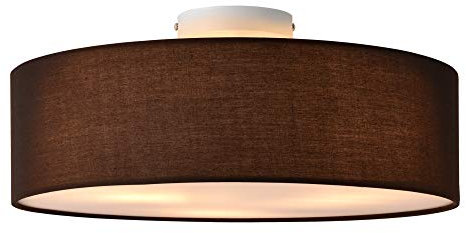 lux.pro Deckenleuchte Omaha 3 x E27 Deckenlampe 3-Flammig Durchmesser 45 cm Kunststoff Textiloptik Organza Braun/Weiß
