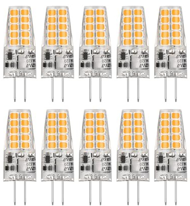 BAOMING G4 LED Bulb 12V 3.5W JC Bi-Pin Base, 20W-35W T3 Halogen Equivalent 2700K Soft Warm White No Flicker 350LM Chandelier Landscape Microwave Lighting 10 Pack