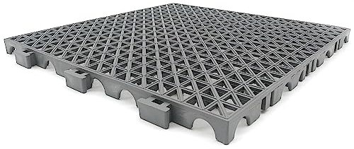 Dalle Renforcé PVC Gris (33 x 33 x 2 cm) - pour sols de Garage, Lave-Autos, entrepôts. Zones de Travail et Zones à Fort trafic