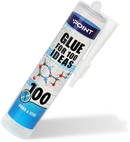 Montagekleber [290 ml] - Kleber Klarer Wasserfester Kleber Hohe Elastizität Nasse & Trockene Oberflächen - Überstreichbar MS Polymer Baukleber Montagekleber Klar Innen & Außen von POINT