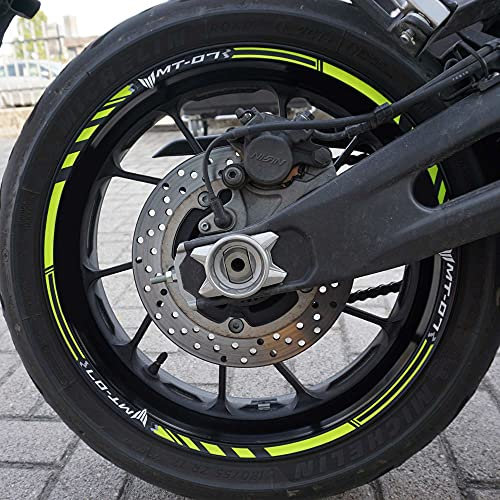 labelbike - Aufkleber Streifen Motorrad Felgen Räder Schutz Kit kompatibel mit Yamaha MT-07 - Fluoreszierendes Gelb