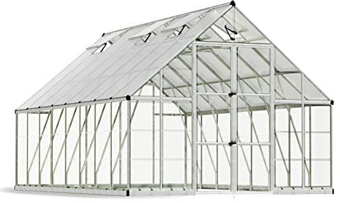Canopia by Palram Serre de Jardin Balance 14.7m² (Argent) Cadre en Aluminium, Panneaux en Polycarbonate, Résistant aux UV