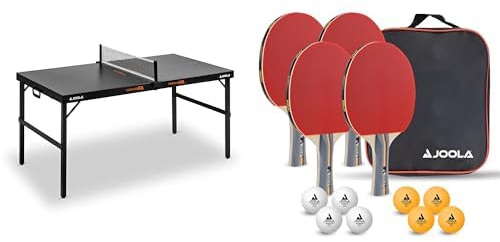 JOOLA Midsize FA - klappbare Tischtennisplatte inkl. Tischtennisnetz im modernen Design & Unisex – Erwachsene Tisch Tennis-Set-54825 Tennis-Set, mehrfarbik, One Size