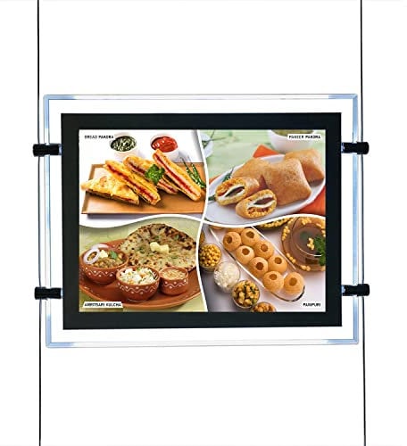 HKSIGN Business Store Shop Glas A1 Doppelseitiges Fenster zum Aufhängen Display Avertising Poster Halter LED Acryl Poster Rahmen Lichtbox Schildhalter