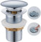 Desagüe Lavabo sin Rebosadero, Ulytid Tapon Pop Up Lavabo, Válvula Desagüe Click Clack Lavabo, Universal G1 1/4 para Baño & Inodoro, Núcleo del Muelle de Latón, Acabado Cromado, Plata