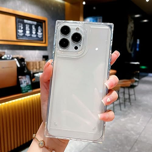 ORBANA Straight Edge Square Shockproof Clear Phone Case For iPhone 13 12 11 Pro Max X XR XS Max 7 8 Plus SE 2020 Soft TPU Back Cover,TR,For iPhone 8