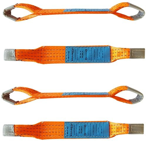 4 Stück Profi Quergurt für Spanngurt - 50mm ORANGE/Auto Transport Gurt/Zurrgurt Radsicherung Doppelschlaufen Zurrschlaufen Autotransport