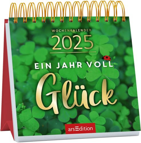 Mini-Wochenkalender Ein Jahr voll Glück 2025: Kleiner Tischkalender voller Inspirationen für Glücksmomente