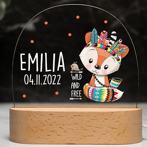 Kidsmood – Personalisiertes Nachtlicht Baby mit Namen – Liebevolles Geschenk zu Weihnachten für Kinder – Tolles Geschenk zur Geburt, personalisierte Geschenke Kinder und tolle Baby Geschenke