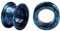 Longbeauty 1 Paar Silikon Ohrpiercing Ohr Tunnel Flesh Expander Stretcher Earlets Plug Gauges Double Flared Hart für Ohrläppchen, Schwarz/Blau, 14MM