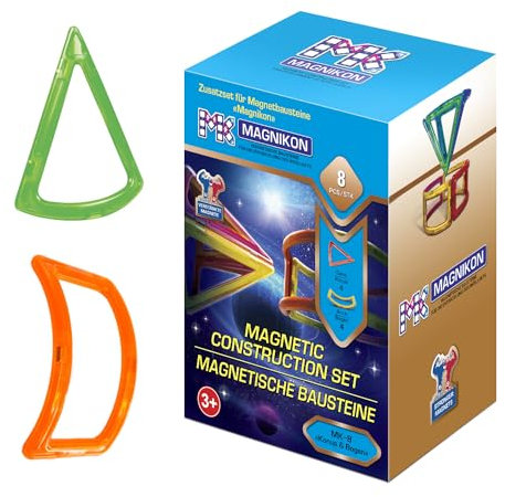 MAGNIKON Magnetische Bausteine Ersatzset - Kinderspielzeug ab 3 Jahre, Magnetbausteine, Magneten Kinder Spielzeug, Geschenk Für Mädchen und Jungen, Montessori Magische Magnetspiel (Konusse + Bogen)