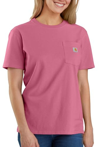 Carhartt Women's Loose Fit Heavyweight Short-Sleeve Pocket T-Shirt, Woodrose, M