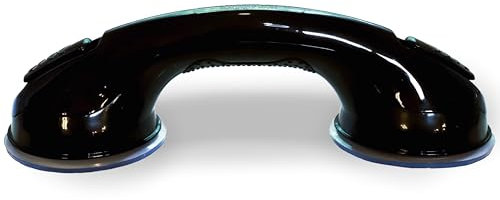 Safe-er-Grip Changing Lifestyles Suction Cup Balance Assist Bar for Bathtubs & Showers; Safety Bathroom Grab Bar Handle, All Black, 12 inches