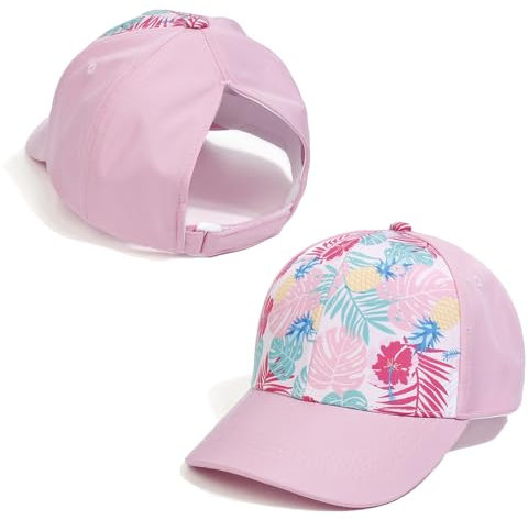 YAMEE Atmungsaktives Baseballkappe für Mädchen mit Pferdeschwanz - Sonnenhut Sommer UV-Schutz, Sport und Freizeit, schlicht und stilschön