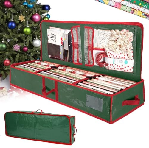 Weihnachten wickeln Veranstalter, Geschenkpapier Aufbewahrung Set Schwerlast Geschenkpapier Aufbewahrung 103x36x15cm Organizer für Geschenkpapierrollen für Weihnachtsgeschenkpapier, Dekorationen