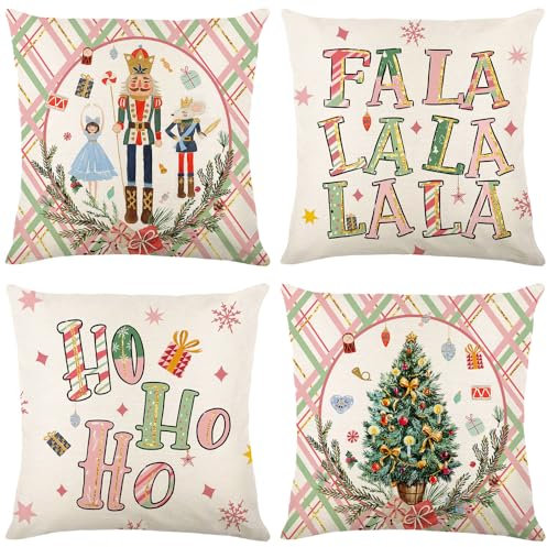 APROPHIC Nussknacker Kissenbezug Weihnachten 45x45 cm, Weihnachtsdeko Weihnachtskissenbezug, Kissenbezug Winter, Schlafzimmer, Sofadekoration Maschinenwaschbar