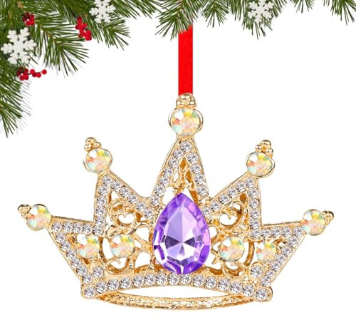 Weihnachtsornamente Gold Krone Weihnachten Anhänger, Metall Krone Weihnachtsbaumschmuck Anhänger, Hängender Weihnachtsbaum Krone Anhänger, Weihnachtsschmuck Geschenk (B)