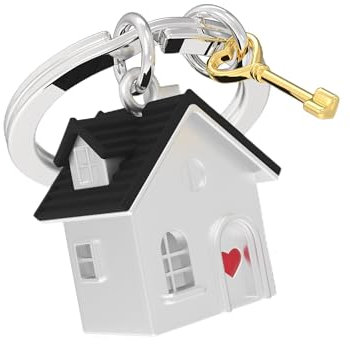METALMORPHOSE - Porte-clés Maison du Bonheur - Porte Clés Emménagement - Cadeau Homme et Femme