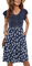 MOLERANI Summer Dresses for Women UK Ruffle Sleeve Sundresses V Neck Ladies Dress Casual Beach Dresses Elastic Waist Midi Dress with Pockets Floral Navy 2XL