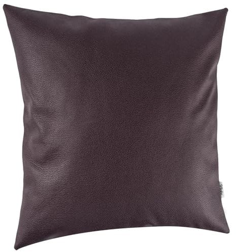 Kissenbezug Kunstleder Dekokissen Sofakissen Leder-Kissenbezüge Kissenhülle Kissen KUMO Braun 50x50cm ohne Füllung