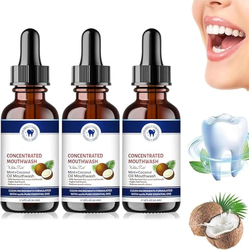 Coconut Fresh Oil-Pulling Mouthwash, Coconut Pulling Oil for Teeth, Coconut Mint Mouthwash, Coconut Oil Pulling for Teeth, Fresh Breath 59ml (3)