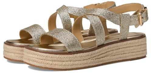 Michael Kors Damen Lynn Espadrille Sandale, pale gold, 37 EU