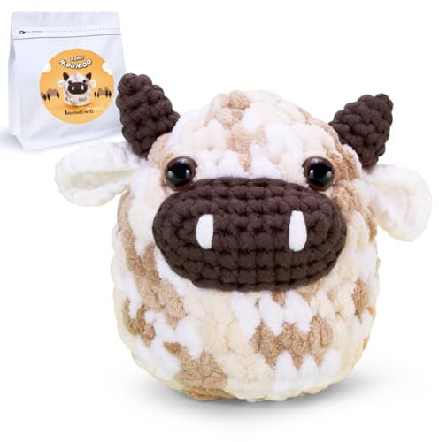 Outbit Häkel set für Anfänger, komplettes Häkelset mit Schritt-für-Schritt-Video-Tutorials, ideales DIY-Geschenk für Erwachsene und Bastelliebhaber (MooMoo)