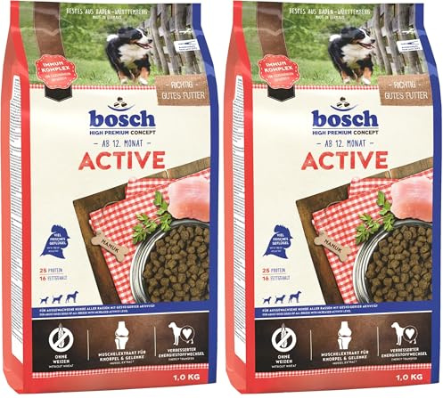 Bosch HPC Active | Hundetrockenfutter für ausgewachsene Hunde Aller Rassen mit gesteigerter Aktivität | 1 x 3 kg (Packung mit 2)