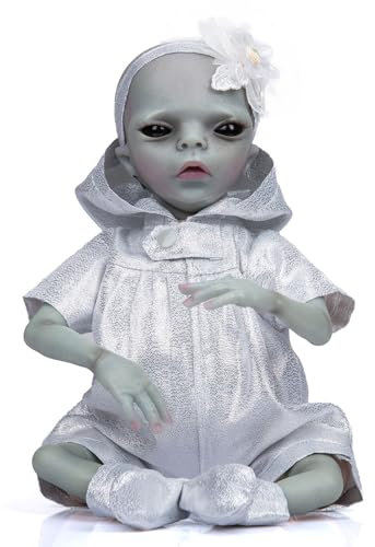Sammlerstück Reborn Baby | Realistische Alien-Puppe | Ganzkörper-Silikon-Vinyl-Puppen | Ultrarealistische Babypuppe | Bewegliches Babypuppen-Spielzeug 14 Zoll