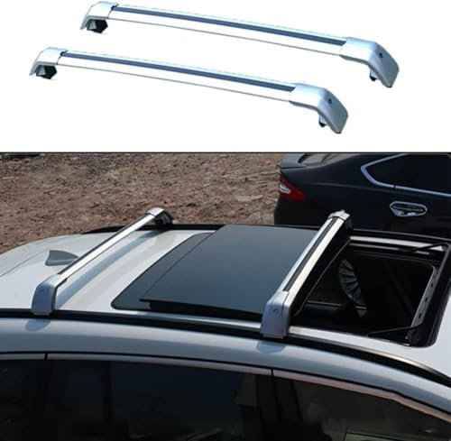HIENHD Auto Dachträger für Renault Kadjar (HA, HL) 2015-2022,Hochwertig Aluminium LastenträGer Querträger,Hochstabile Dachgepäckträger RelingträGer ZubehöR,C Silver