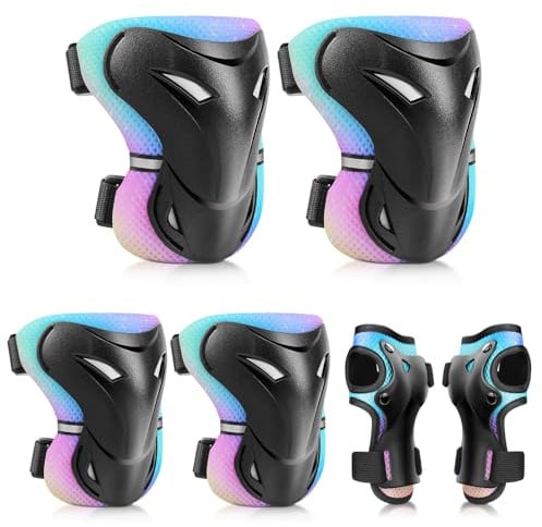 YooxArmor Knieschoner Kinder 6er Set,Schoner Inliner Kinder 3-13 Jahre | Schützer Inliner Kinder mit Knie-,Ellenbogen- und Handschoner,Protektoren Kinder für Inline Skates Skateboard Rollschuhe