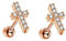 Beydodo Ohrringe Rotgold 585 14K Echtgold, Damen Ohrstecker Kreuz mit Moissanite Braut Ohrringe Hochzeit Nickelfrei