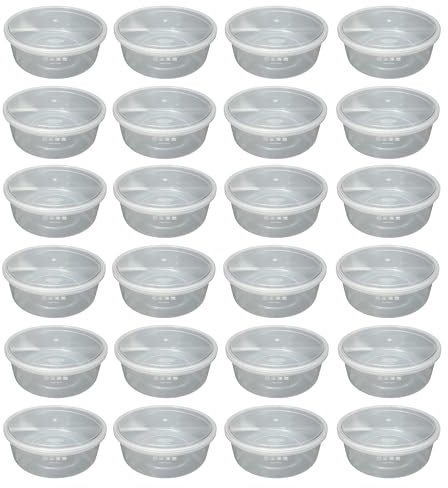TENLITE 25-Pack Clear Round Airtight Storage Containers – Professional Spool Storage Solution for 3D Printer Filament – Moisture-Resistant, Dustproof, BPA-Free & Stackable Design - (2500ml (2.5Litre))