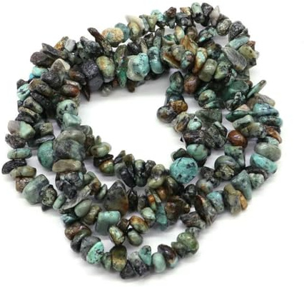 Natürliche Aquamarin-Quarzkristall-Steinperlen, Freiform-Chips, Kies für Partys, Basteln, Halsketten, Armbänder, Schmuckherstellung – Afrikanisches Türkis – 5 Stück (ca. 40