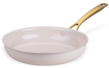 FACKELMANN x Pamela Reif Bratpfanne Ø 24 cm – aus recyceltem Aluminium mit PFAS-freier keramischer Beschichtung, für alle Herdarten geeignet, Pastell-Beige