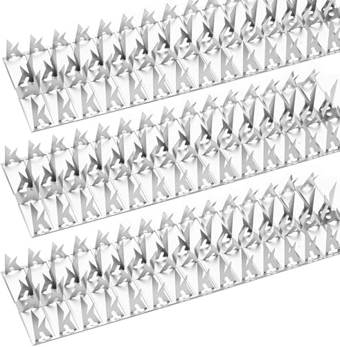 Taubenabwehr Spikes Edelstahl 1.5M/5FT, Vogelabwehr, Vogelschreck, Vogelschutz Spikes für Balkon Dach Fenster Garten Dachrinne (5 Stück)
