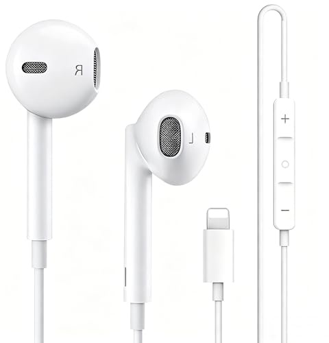 Qi Gxinr In-Ear Headphones for iPhone 12,Earphones Wired with HiFi-Audio Stereo Noise Isolating Mic+Volume Control Compatible with iPhone 14 Plus/13 Pro/11/11Pro/X/XS/SE/XR/8/7