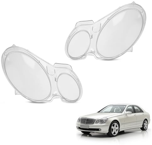 maXpeedingrods Scheinwerfer-Linsenabdeckungen für Benz W211 E240 E200 E350 E280 E300 2002-2008 Linsenabdeckung Paar Klar Polycarbonat