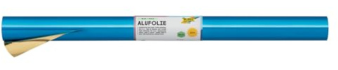 folia R 13 - Alufolie auf Rolle, doppelseitig kaschiert, ca. 50 cm x 10 m, blau / gold - ideal zum Basteln und Verpacken