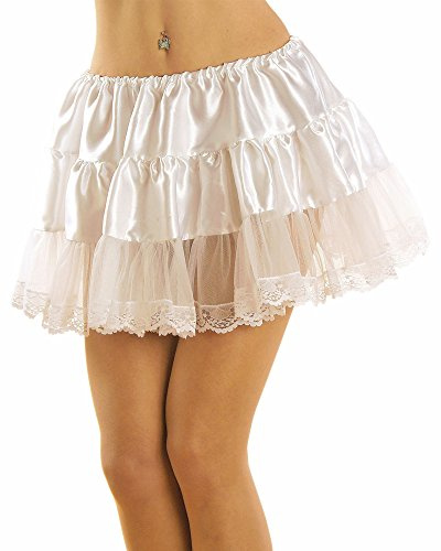Widmann 3362B - Petticoat, Weiß, aus Satin und Spitze, Rock, Ballett, Tänzerinnen, Karneval, Mottoparty