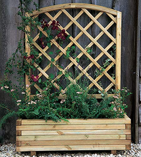 Forest Garden 1.35 m x 1 m Pressure Treated Wooden Toulouse Planter Including Trellis